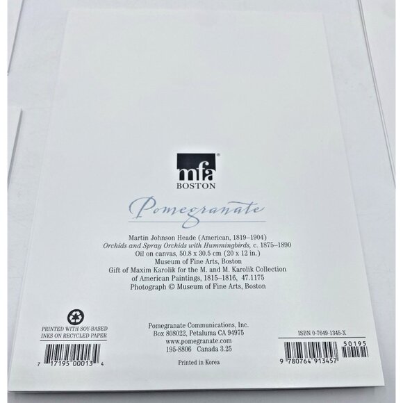 Museum of Fine Arts Boston Note Cards 6 Blank Orchids Hummingbirds w/ Envelopes - Picture 10 of 15